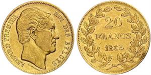20 Франк Бельгия Золото Леопольд I (король Бельгии) (1790-1865)