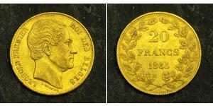 20 Франк Бельгия Золото Леопольд I (король Бельгии) (1790-1865)