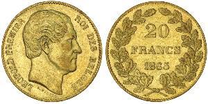 20 Франк Бельгія Золото Leopold I of Belgium (1790-1865)