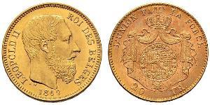 20 Франк Бельгія Золото Леопольд II (1835 - 1909)