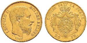 20 Франк Бельгія Золото Леопольд II (1835 - 1909)