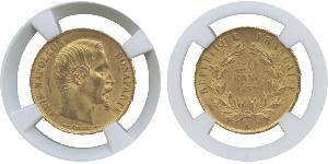 20 Франк Вторая французская империя (1852-1870) Золото Наполеон III Бонапарт (1808-1873)