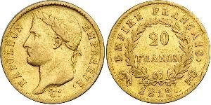 20 Франк Первая Французская империя (1804-1814) Золото Наполеон I(1769 - 1821)