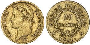 20 Франк Первая Французская империя (1804-1814) Золото Наполеон I(1769 - 1821)