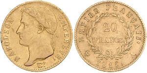 20 Франк Первая Французская империя (1804-1814) Золото Наполеон I(1769 - 1821)