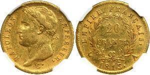 20 Франк Первая Французская империя (1804-1814) Золото Наполеон I(1769 - 1821)