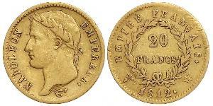 20 Франк Первая Французская империя (1804-1814) Золото Наполеон I(1769 - 1821)