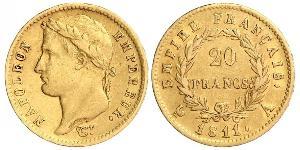 20 Франк Перша Французька імперія (1804-1814) Золото Наполеон I Бонапарт(1769 - 1821)