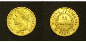 20 Франк Перша Французька імперія (1804-1814) Золото Наполеон I Бонапарт(1769 - 1821)