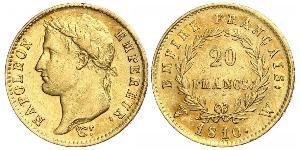 20 Франк Перша Французька імперія (1804-1814) Золото Наполеон I Бонапарт(1769 - 1821)
