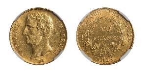 20 Франк Перша Французька імперія (1804-1814) Золото Наполеон I Бонапарт(1769 - 1821)