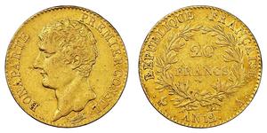 20 Франк Перша Французька імперія (1804-1814) Золото Наполеон I Бонапарт(1769 - 1821)