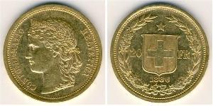 20 Франк Швейцария Золото 