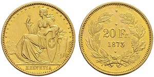 20 Франк Швейцарія Золото 