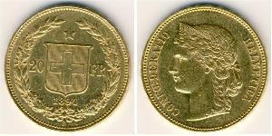 20 Франк Швейцарія Золото 
