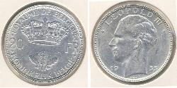 20 Франк Бельгія Срібло Леопольд III (король Бельгії)