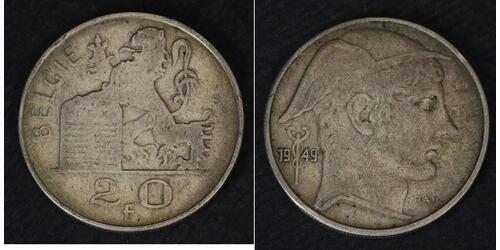 20 Франк Бельгія Срібло Леопольд III (король Бельгії)