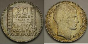20 Франк Третя французька республіка (1870-1940)  Срібло 