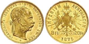 20 Франк / 8 Флорін Австро-Угорщина (1867-1918) Золото Франц Иосиф I (1830 - 1916)