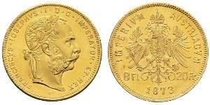 20 Франк / 8 Флорін Австро-Угорщина (1867-1918) Золото Франц Иосиф I (1830 - 1916)