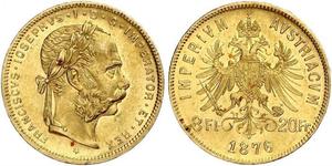 20 Франк / 8 Флорін Австро-Угорщина (1867-1918) Золото Франц Иосиф I (1830 - 1916)