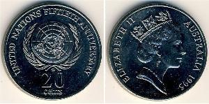 20 Цент Австралия (1939 - ) Никель/Медь Елизавета II (1926-2022)