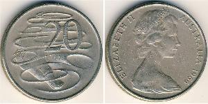 20 Цент Австралия (1939 - ) Никель/Медь Елизавета II (1926-2022)