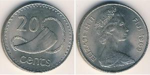 20 Цент Fiji (1970 - ) Нікель/Мідь Єлизавета II (1926-2022)