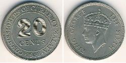 20 Цент Malayan Union (1946 - 1948) Нікель/Мідь Георг VI (1895-1952)