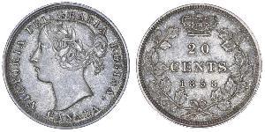 20 Цент Канада Серебро Виктория (1819 - 1901)