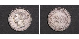 20 Цент Стрейтс-Сетлментс (1826 - 1946) Серебро Виктория (1819 - 1901)