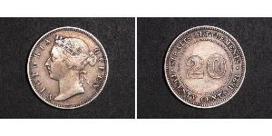 20 Цент Стрейтс-Сетлментс (1826 - 1946) Серебро Виктория (1819 - 1901)