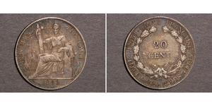 20 Цент Французский Индокитай (1887-1954) Серебро 