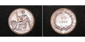 20 Цент Французский Индокитай (1887-1954) Серебро 