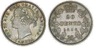 20 Цент Канада Срібло Вікторія (1819 - 1901)
