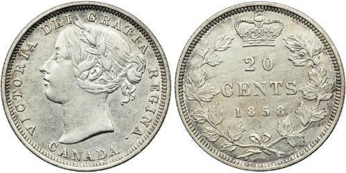 20 Цент Канада Срібло Вікторія (1819 - 1901)