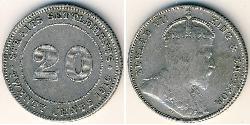 20 Цент Стрейтс-Сетлментс (1826 - 1946) Срібло Едвард VII (1841-1910)