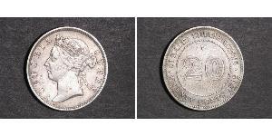 20 Цент Стрейтс-Сетлментс (1826 - 1946) Срібло Вікторія (1819 - 1901)