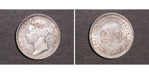 20 Цент Стрейтс-Сетлментс (1826 - 1946) Срібло Вікторія (1819 - 1901)