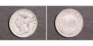 20 Цент Стрейтс-Сетлментс (1826 - 1946) Срібло Вікторія (1819 - 1901)