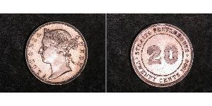 20 Цент Стрейтс-Сетлментс (1826 - 1946) Срібло Вікторія (1819 - 1901)