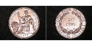 20 Цент Французький Индокитай (1887-1954) Срібло 