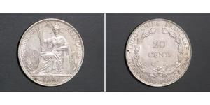 20 Цент Французький Индокитай (1887-1954) Срібло 