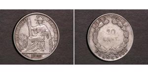 20 Цент Французький Индокитай (1887-1954) Срібло 