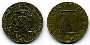 20 Шилінг Австрійська Республіка (1955 - ) Нікель/Мідь/Алюміній 