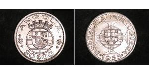 20 Эскудо Португалия / Portuguese Angola (1575-1975) Серебро 