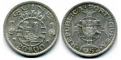 20 Эскудо Португальская Гвинея (1474-1974) Серебро 