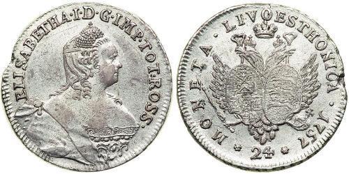24 Kopeke Russisches Reich (1720-1917) Silber Jelisaweta I Petrowna (1709-1762)