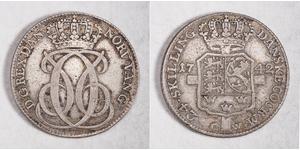 24 Skilling Danimarca Argento Cristiano VI di Danimarca (1699 - 1746)