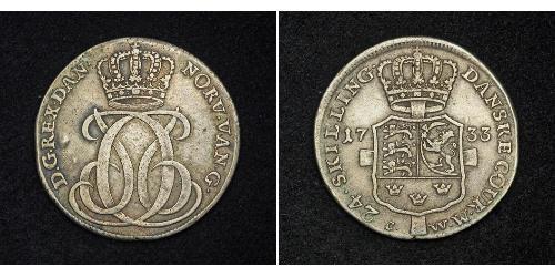 24 Skilling Danimarca Argento Cristiano VI di Danimarca (1699 - 1746)